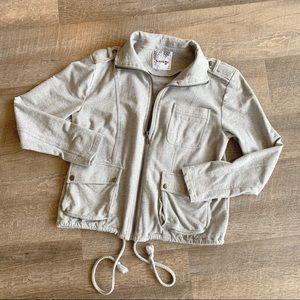 Gray Terry Zip-up Sweatshirt